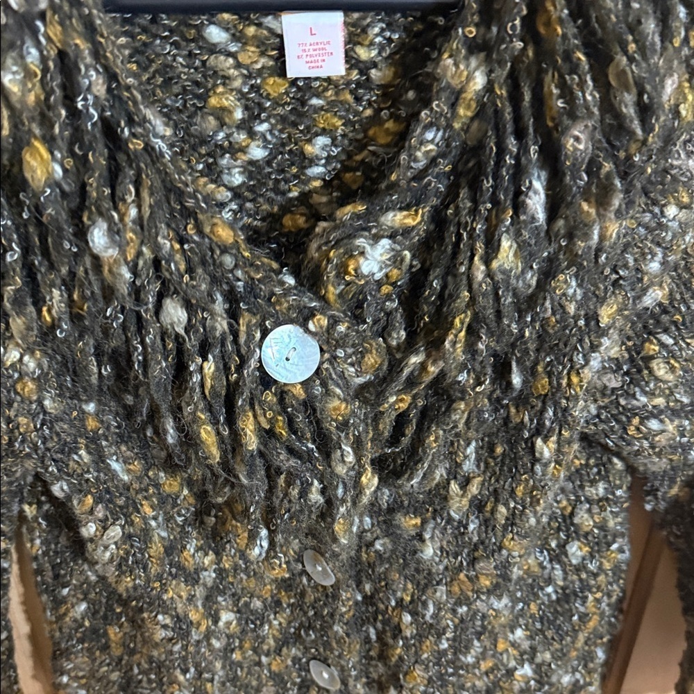 Ruby Rd. Multicolor Textured Knit 15% Wool Jacket - Picture 7 of 8